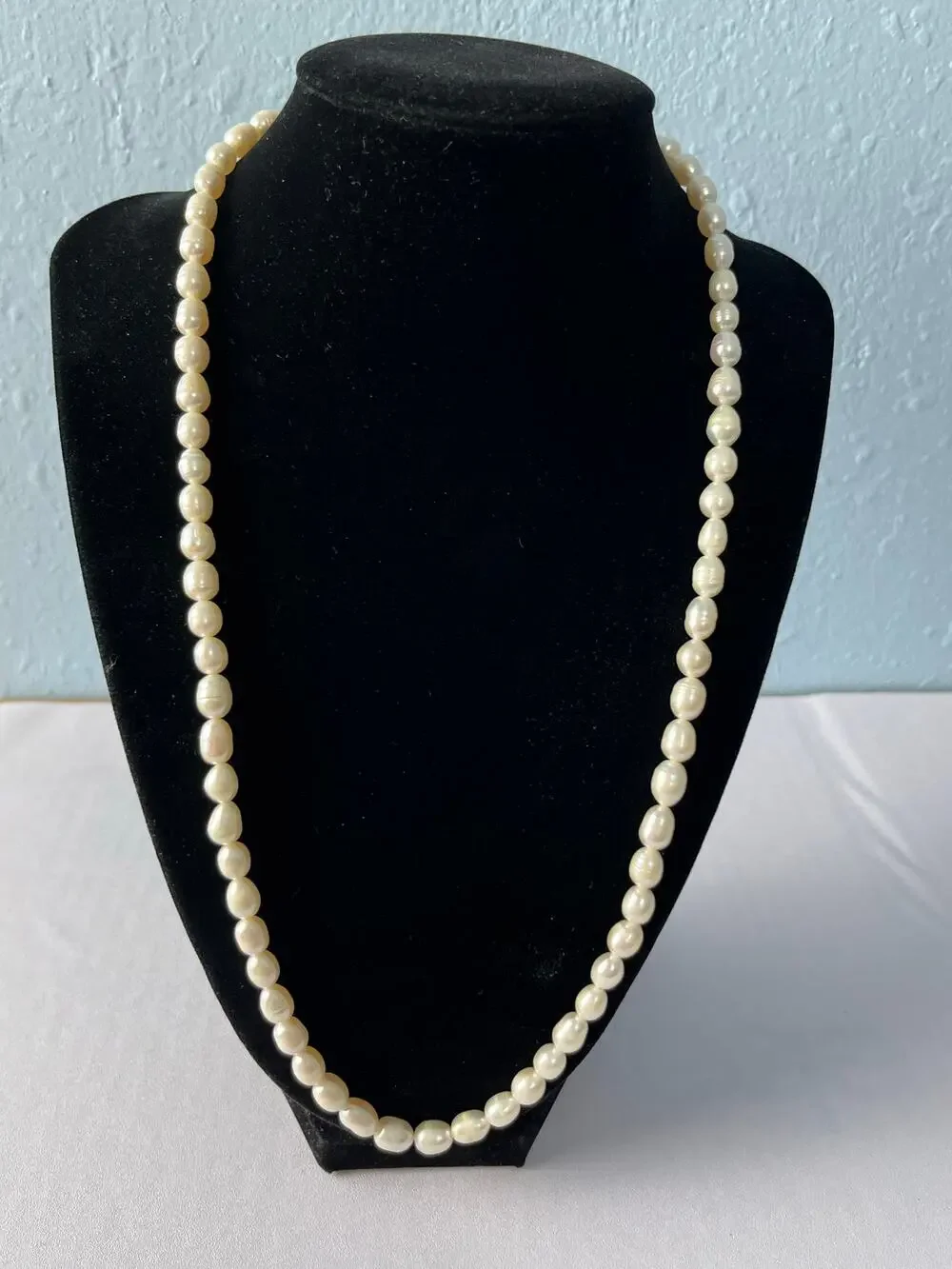 VTG Baroque Freshwater Pearl Necklace Ivory Coquette Classic Formal Prom